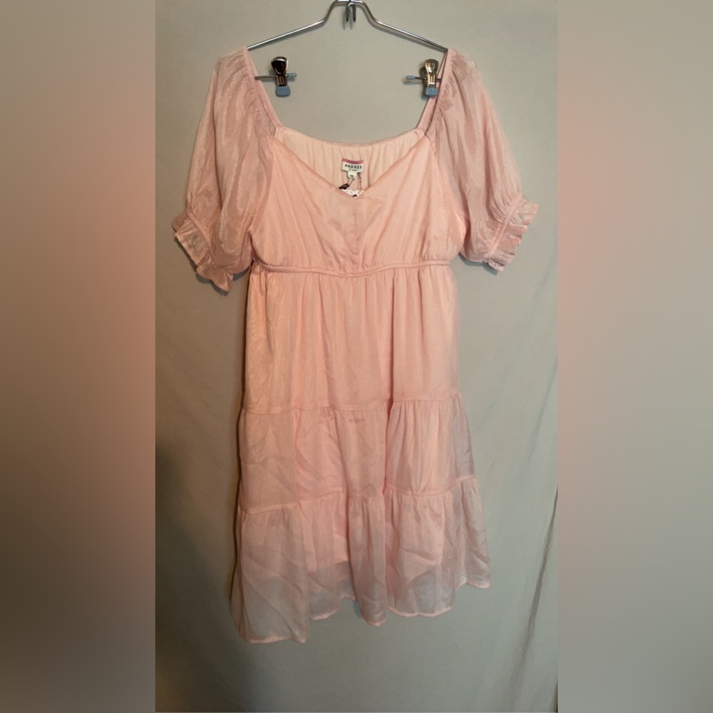 Tiered shimmer babydoll dress